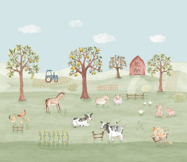 Dětská vliesová obrazová tapeta na zeď, Farma, 981-2, Mika, ICH Wallcoverings