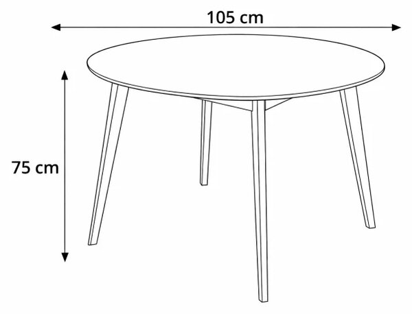 Jídelní stůl SCANDINAVIA 105 cm + 4 ks jídelní židle SCANDINO černá