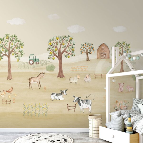 Dětská vliesová obrazová tapeta na zeď, Farma, 981-1, Mika, ICH Wallcoverings