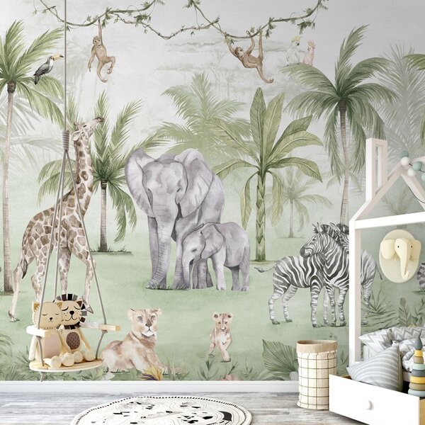 Dětská vliesová obrazová tapeta na zeď, Džungle, 982-1, Mika, ICH Wallcoverings