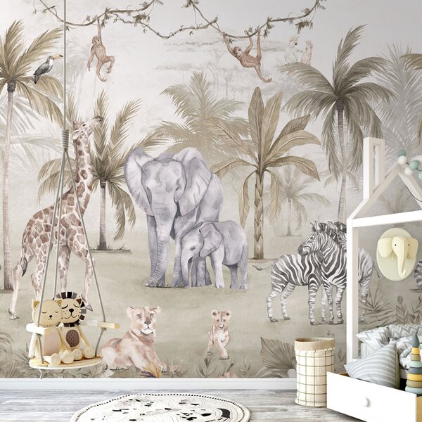 Dětská vliesová obrazová tapeta na zeď, Džungle, 982-2, Mika, ICH Wallcoverings