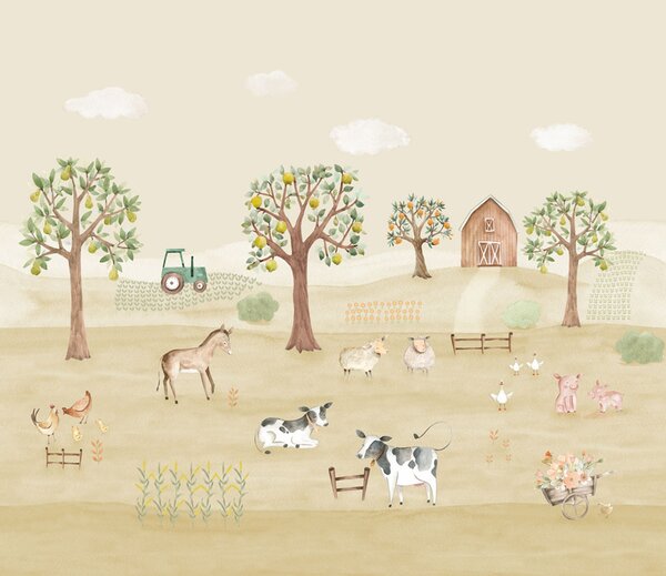 Dětská vliesová obrazová tapeta na zeď, Farma, 981-1, Mika, ICH Wallcoverings