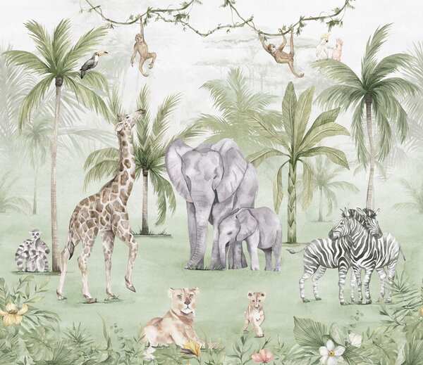 Dětská vliesová obrazová tapeta na zeď, Džungle, 982-1, Mika, ICH Wallcoverings