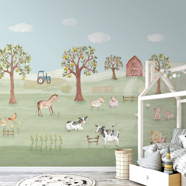 Dětská vliesová obrazová tapeta na zeď, Farma, 981-2, Mika, ICH Wallcoverings
