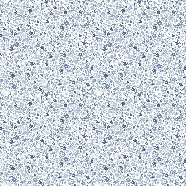 Modro-bílá květinová vliesová tapeta na zeď, MG56668, Mika, ICH Wallcoverings