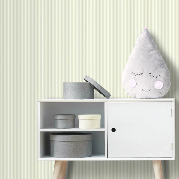 Zeleno-bílá proužkovaná vliesová tapeta na zeď, MG56644, Mika, ICH Wallcoverings
