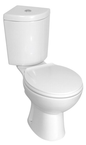 Novoterm Rohové WC kombi NV-Corner KR 61 ZO se zadním odpadem a SoftClose sedátkem