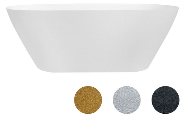 Besco Volně stojící vana z litého mramoru Moya Glam 170x70 Barva: Bílá/zlatá, Rozměry (cm): 169x69,6