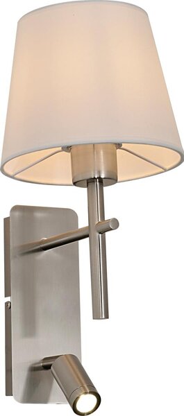 Zuma Line W4106-2SN+WH-LED Nást. lampa LUNA 1xE27/40W/230V + LED/2,5W chrom/bílá