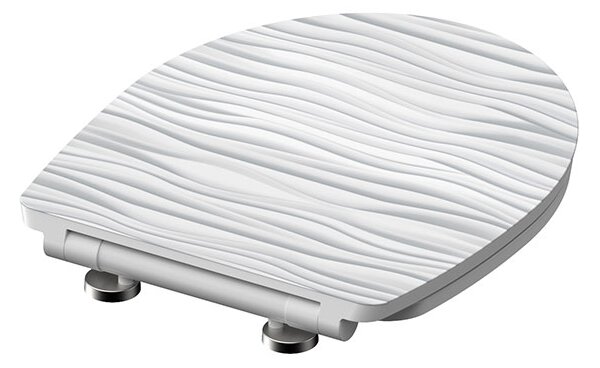 Eisl Sanitär WC prkénko Duroplast Soft Close White Wave High Gloss 82584