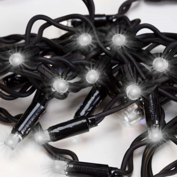 LED krápníky 2,5m, 50LED PRO, IP65, studená bílá + záblesky