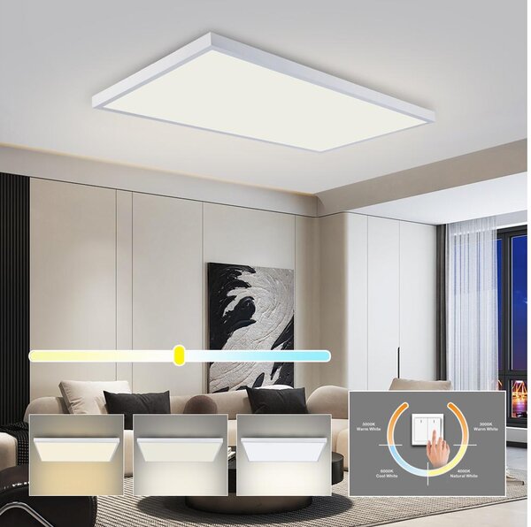 Brilagi - LED Koupelnové stropní svítidlo FRAME LED/96W/230V 120x60 cm IP44 bílá