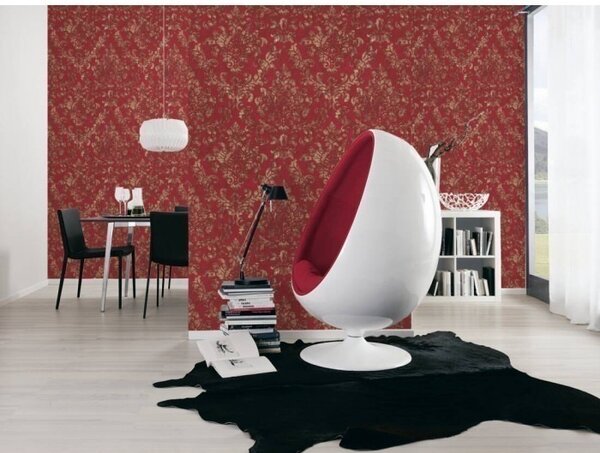 A.S. Création | Vliesová tapeta na zeď New Studio 37413-1 | 0,53 x 10,05 m | červená, zlatá