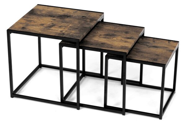 Sada 3 konferenčních stolků old wood AF-3003 OLW