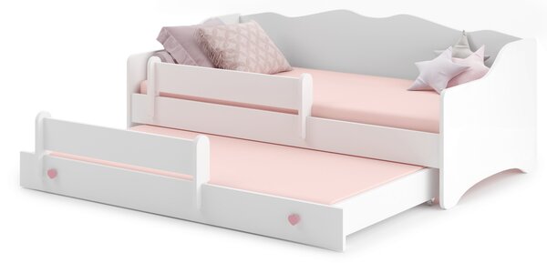 Dětská postel s přistýlkou 160x80 cm Mayen Růžová úchytka