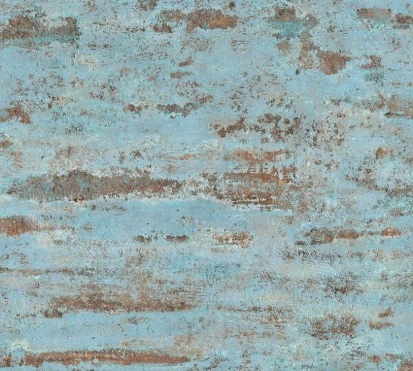 A.S. Création | Vliesová tapeta na zeď New Studio 37415-3 | 0,53 x 10,05 m | modrá, oranžová, hnědá