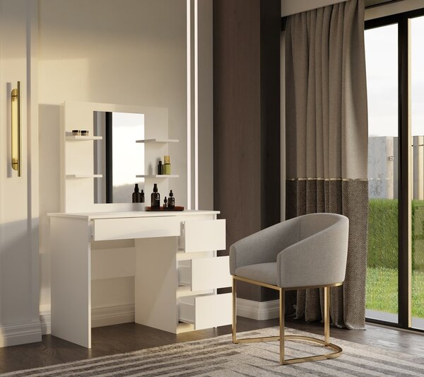 TP Living Toaletní stolek Marina Mijas 98,4 cm bílý pravý