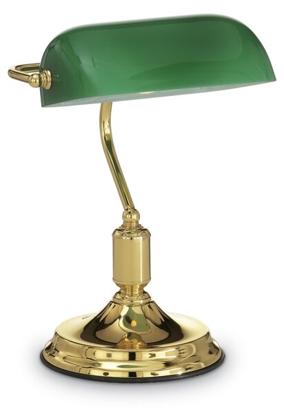 IDEAL LUX Stolní lampa LAWYER, mosazná 13657