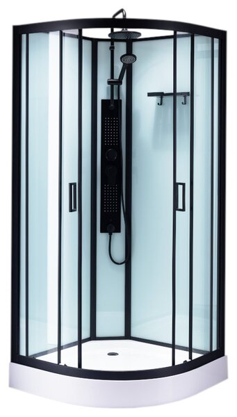 BPS-koupelny Hydromasážní box HYD-Porto 01A 80x80 cm černá/transparent