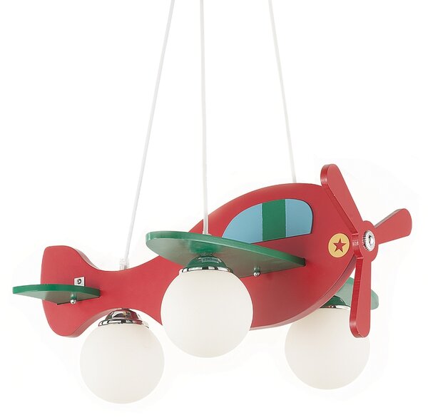 Ideal Lux Dětský závěsný lustr Avion-1 SP3 rosso 136318 červený