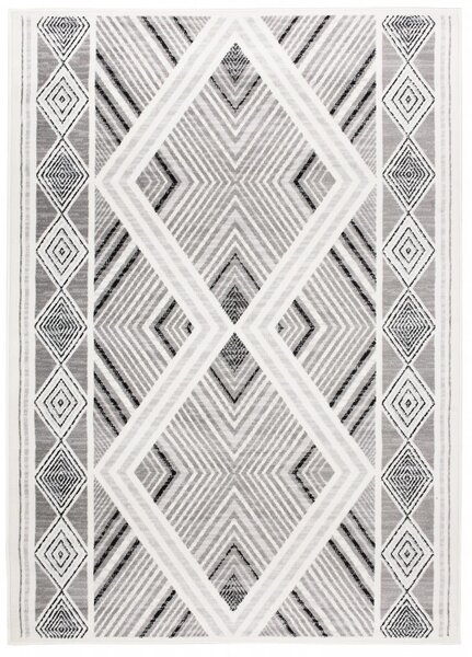 Makro Abra Moderní kusový koberec GRACE 6340A Geometrický krémový světle šedý Rozměr: 80x150 cm