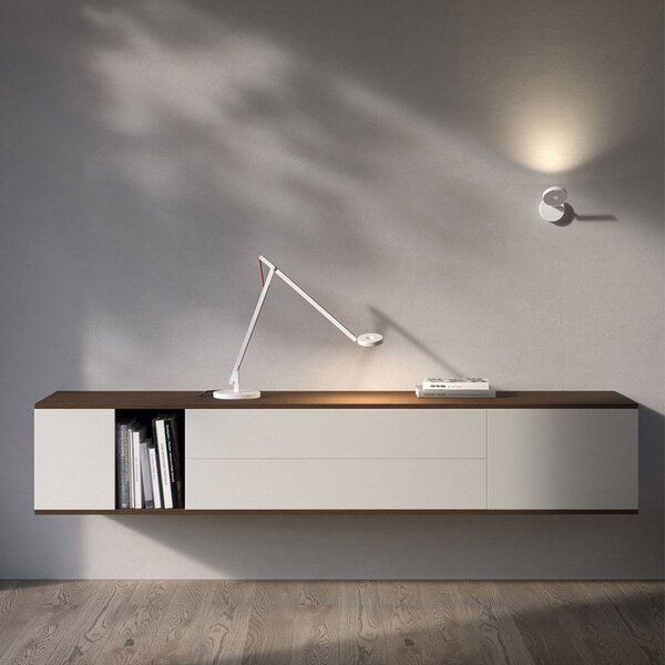 Stolní lampa Rotaliana, String T1 DTW, stmívatelné, Bílá, Pracovna, Kov, Design