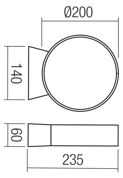 Redo Venkovní nástěnné LED svítidlo ONIRO 8W, ø 20 cm, IP65 Barva: Rezavá hnědá, Barva světla: 2700K