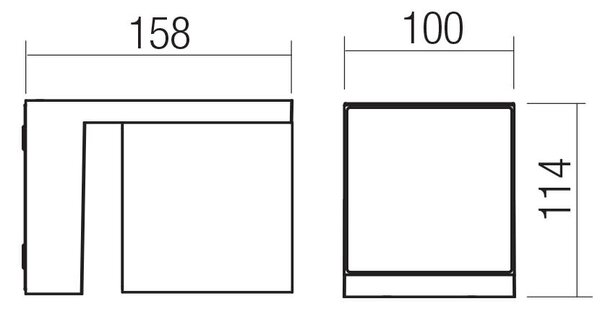 Redo Venkovní nástěnné LED svítidlo KUB 18W, v. 114 mm, IP54 Barva světla: 2700K
