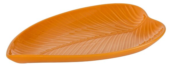 Tác IN THE FOREST střední oranžový, tvar list - MASON CASH (Střední talíř ve tvaru lístku IN THE FOREST oranžový - MASON CASH)