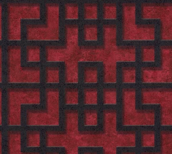 A.S. Création | Vliesová tapeta na zeď Asian Fusion 37465-2 | 0,53 x 10,05 m | červená, černá