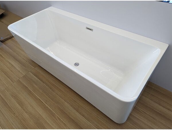 BPS-koupelny Volně stojící akrylátová vana ke stěně HYD-SOF515D 170x75 bílá, odtokový komplet chrom