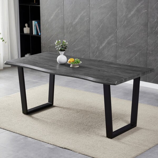 Jídelní stůl 180x90 cm HT-F4218 šedý dub / černý