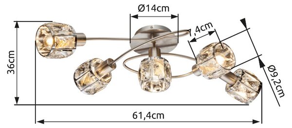 Globo 54356-5 stropní bodové svítidlo Kris 5x40W | E14