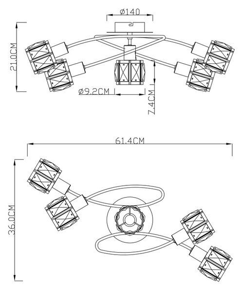Globo 54356-5 stropní bodové svítidlo Kris 5x40W | E14