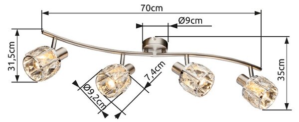 Globo 54356-4 stropní bodové svítidlo Kris 4x40W | E14