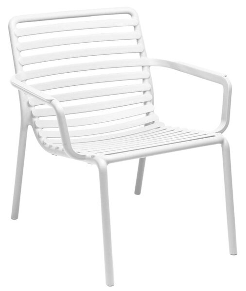 Bílé plastové zahradní křeslo Nardi Doga Relax
