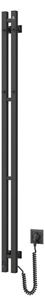 Elektrický sušák na ručníky s termostatem SILOUETTE 106W 150x9 cm černá pravá