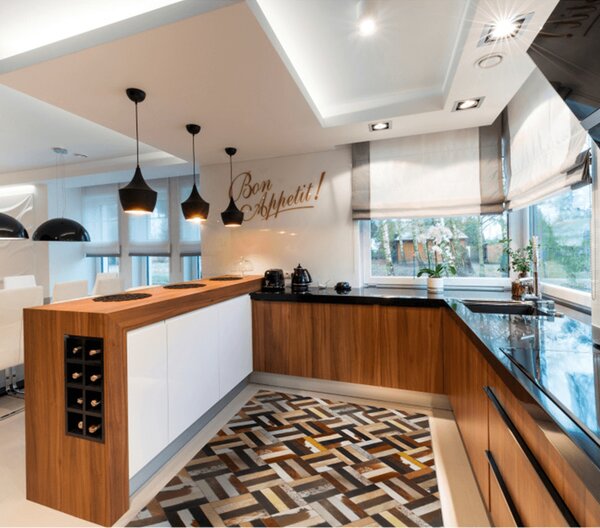 KONDELA Luxusní koberec, pravá kůže, 70x140, KŮŽE TYP 2