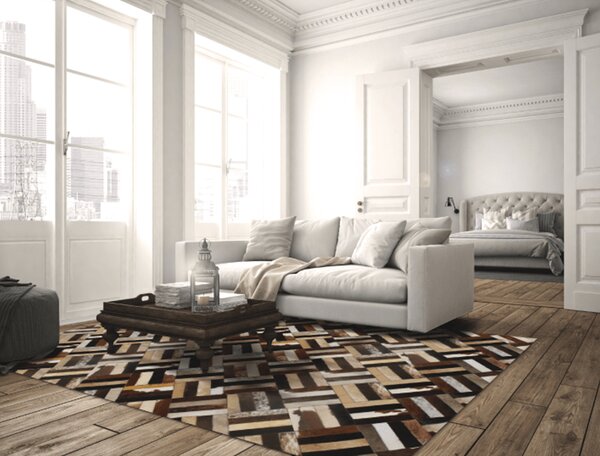 KONDELA Luxusní koberec, pravá kůže, 70x140, KŮŽE TYP 2