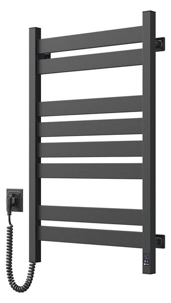 Elektrický sušák na ručníky s termostatem LARGO 168W 80x50 cm černá levá