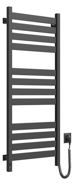 Koupelnový žebříkový radiátor s termostatem LARGO 256W 120x50 cm černá pravá