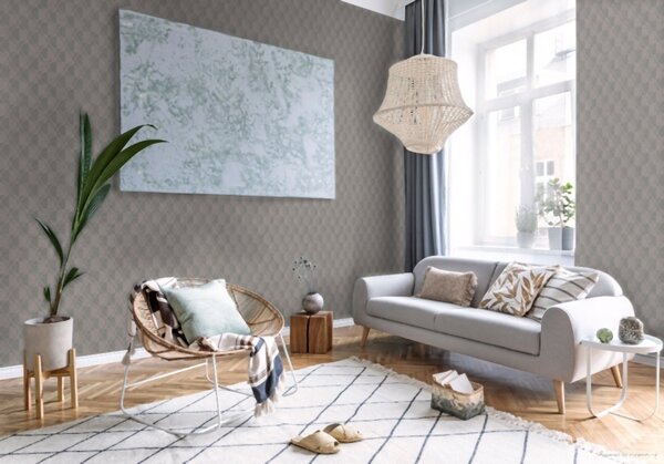 A.S. Création | Vliesová tapeta na zeď Pop Style 37478-5 | 0,53 x 10,05 m | černá, metalická, hnědá, šedá