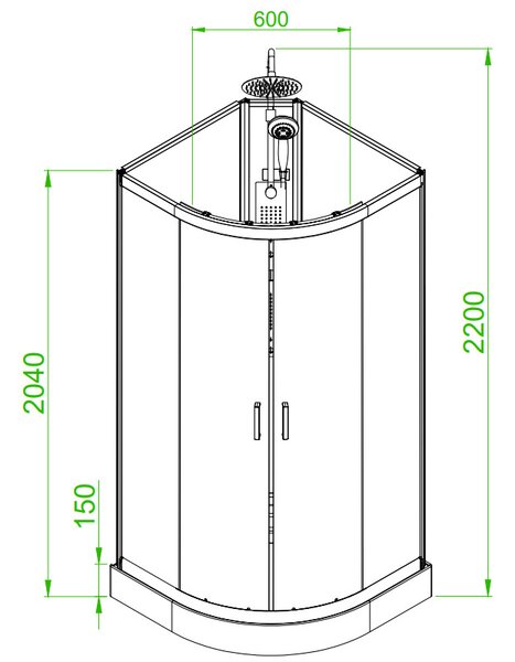 BPS-koupelny Hydromasážní box PUERTO 01C 100x100