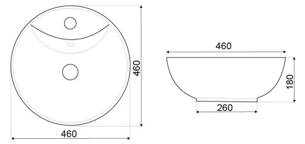 Novoterm Keramické umyvadlo na desku NV-KR-191 BLM (ø 46 cm)