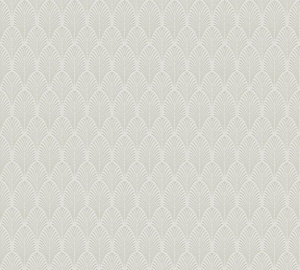 A.S. Création | Vliesová tapeta na zeď Pop Style 37484-1 | 0,53 x 10,05 m | bílá, metalická, šedá