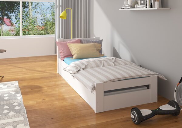 Nízká postel pro děti 80x180 cm Litto Bílá