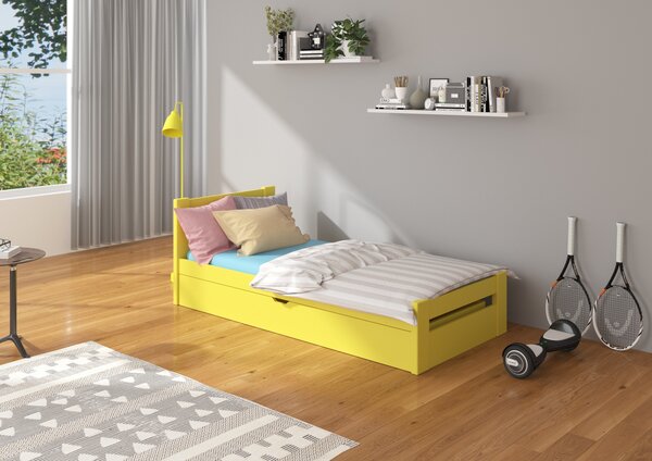Nízká postel pro děti 80x180 cm Litto Žlutá