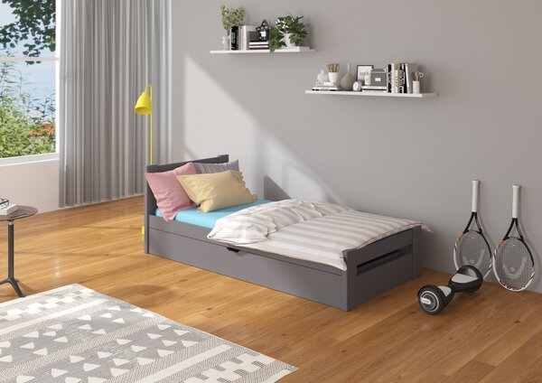 Nízká postel pro děti 80x180 cm Litto Grafitově šedá