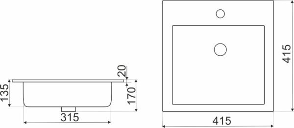 Novoterm Zápustné keramické umyvadlo NV-KR-41