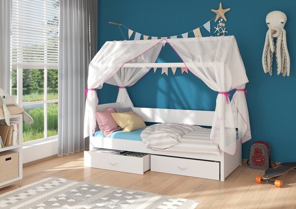 Dětská postel Quido 80x180 cm domeček Růžový